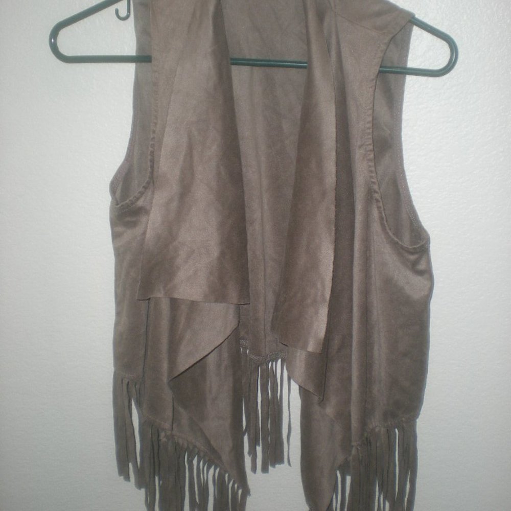 KONTROL Brand     Brown  Fringe  Vest  New  Size M